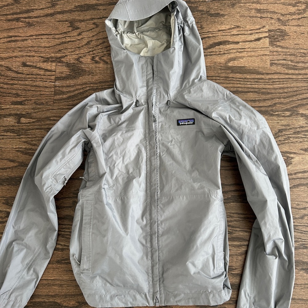 Patagonia Gray Hooded Rain Jacket